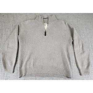 AIGLE 1853 Gray Knit Wool Blend 1/4 Zip Pullover Sweater Men's Size Large L